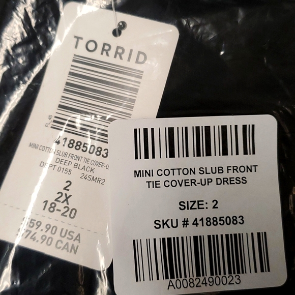 ❤️NWT VINTAGE TORRID SWIM COVER - COTTON TIE FRONT MINI BEACH DRESS COVER-UP 2X - Picture 5 of 11